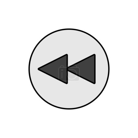 Ilustración de Reproducir icono de escala de grises vector de color de botón de pista anterior. Símbolo gráfico para música y sonido sitio web y aplicaciones de diseño, logotipo, aplicación, interfaz de usuario - Imagen libre de derechos