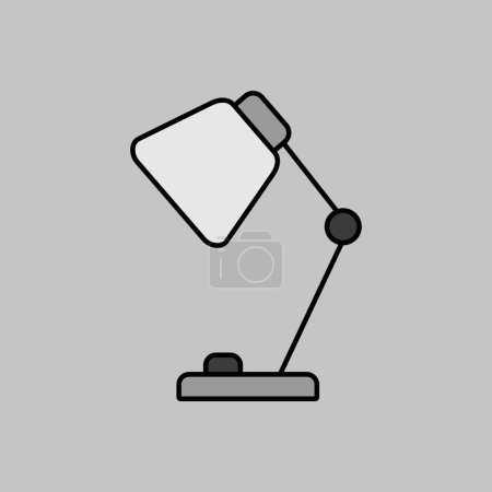 Ilustración de Lámpara de mesa esboza icono de escala de grises. Signo de espacio de trabajo. Símbolo gráfico para el diseño de su sitio web, logotipo, aplicación, interfaz de usuario. Ilustración vectorial, EPS10. - Imagen libre de derechos