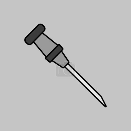 Illustration for Catheter vector grayscale icon. Medicine and healthcare, medical support sign. Graph symbol for medical web site and apps design, logo, app, UI - Royalty Free Image