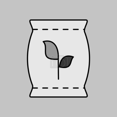 Ilustración de Bolsa de fertilizante aislado icono de escala de grises vector. Símbolo gráfico para la agricultura, jardín y plantas sitio web y aplicaciones de diseño, logotipo, aplicación, interfaz de usuario - Imagen libre de derechos