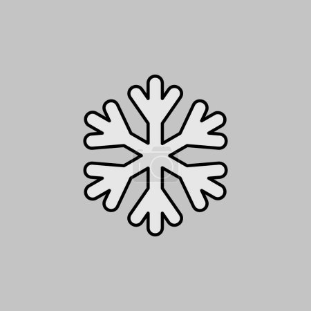 Ilustración de Copos de nieve vector escala de grises icono. Signo de meteorología. Símbolo gráfico para viajes, turismo y clima sitio web y aplicaciones de diseño, logotipo, aplicación, interfaz de usuario - Imagen libre de derechos