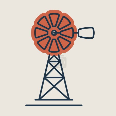 Illustration for Wind pump isolated icon. Agriculture sign. Graph symbol for your web site design, logo, app, UI. Vector illustration, EPS10. - Royalty Free Image