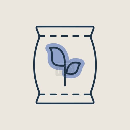Ilustración de Bolsa de fertilizante aislado icono de vector. Símbolo gráfico para la agricultura, jardín y plantas sitio web y aplicaciones de diseño, logotipo, aplicación, interfaz de usuario - Imagen libre de derechos