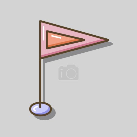 Illustration for Flag GPS pin vector isolated icon. Navigation sign. Graph symbol for travel and tourism web site and apps design, logo, app, UI - Royalty Free Image