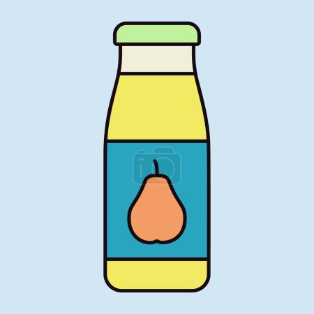 Ilustración de Botella de jugo de pera icono aislado vector. Símbolo gráfico para niños y bebés recién nacidos sitio web y aplicaciones de diseño, logotipo, aplicación, interfaz de usuario - Imagen libre de derechos