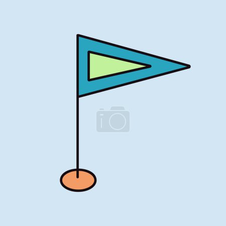 Illustration for Flag GPS pin vector isolated icon. Navigation sign. Graph symbol for travel and tourism web site and apps design, logo, app, UI - Royalty Free Image