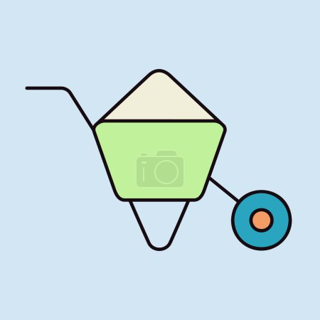 Garden wheelbarrow vector isolated icon. Graph symbol for agriculture, garden and plants web site and apps design, logo, app, UI
