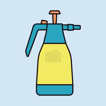 Illustration for Garden hand compression sprayer pump vector icon. Graph symbol for agriculture, garden and plants web site and apps design, logo, app, UI - Royalty Free Image
