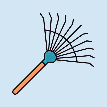 Illustration for Garden rake for loosening the ground and collecting leaves vector icon. Graph symbol for agriculture, garden and plants web site and apps design, logo, app, UI - Royalty Free Image