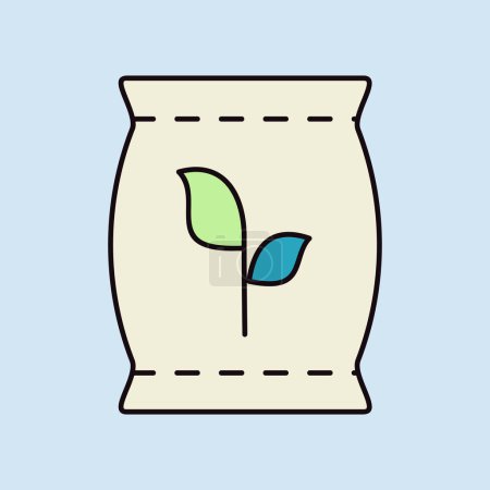 Ilustración de Bolsa de fertilizante aislado icono de vector. Símbolo gráfico para la agricultura, jardín y plantas sitio web y aplicaciones de diseño, logotipo, aplicación, interfaz de usuario - Imagen libre de derechos