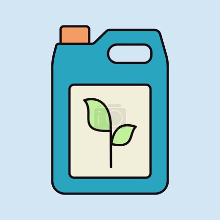 Illustration for Canister of plant fertilizers vector icon. Chemical fertilization of the soil. Graph symbol for agriculture, garden and plants web site and apps design, logo, app, UI - Royalty Free Image