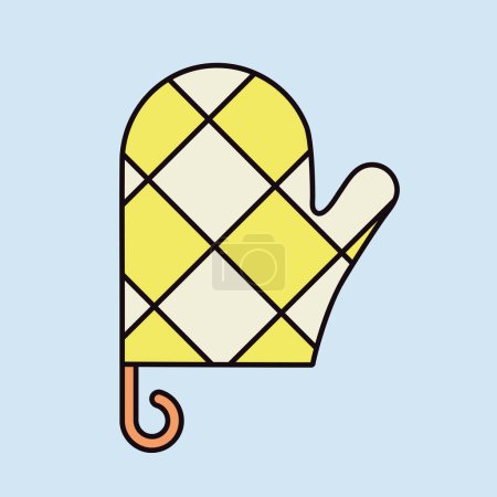 Nahaufnahme des Farbsymbols für den Schutzhandschuh in der Küche. Grafik-Symbol für das Kochen Webseiten-Design, Logo, App, UI