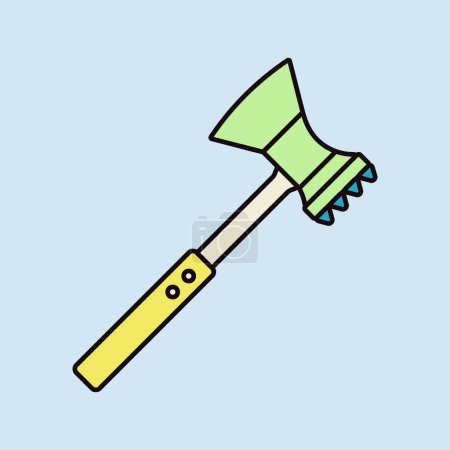 Meat hammer vector color icon. Kitchen appliance. Graph symbol for cooking web site design, logo, app, UI