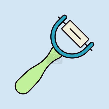 Peeler vector color icon. Potato peeler sign. Kitchen appliance. Graph symbol for cooking web site design, logo, app, UI