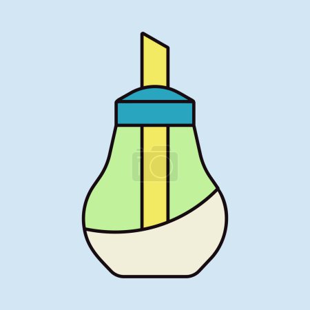 Sugar bowl shaker bottle vector color icon. Kitchen appliance. Graph symbol for cooking web site design, logo, app, UI