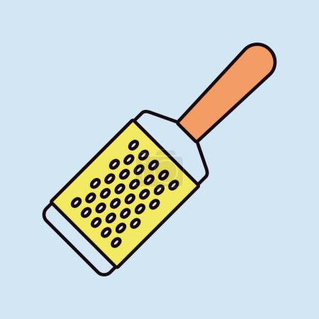 Metal kitchen hand grater for cheese vector color icon. Kitchen appliance. Graph symbol for cooking web site design, logo, app, UI