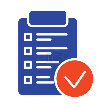Month planning, to do list, time management with check mark vector solid icon. Graph symbol for fitness and weight loss web site and apps design, logo, app, UI