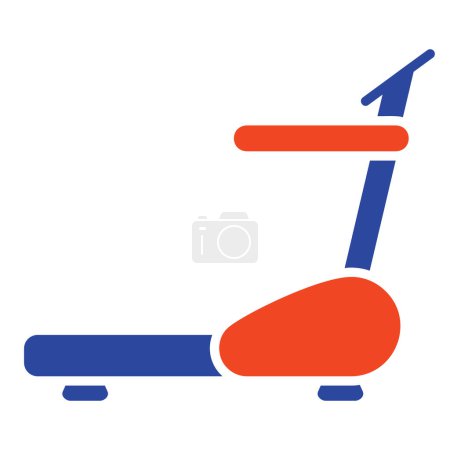Fitness exercise treadmill device for walking and running vector solid icon. Graph symbol for fitness and weight loss web site and apps design, logo, app, UI
