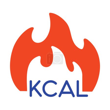 Kcal fire vector solid icon. Calorie burn, fat burning sign. Graph symbol for fitness and weight loss web site and apps design, logo, app, UI