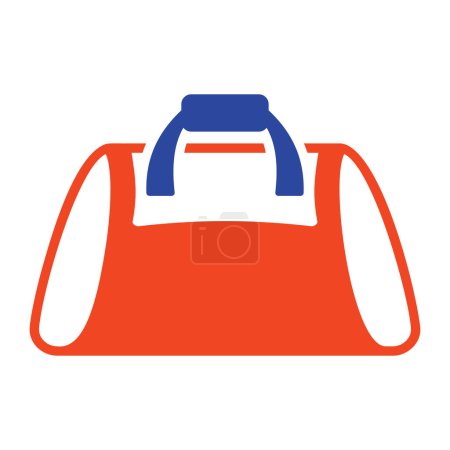 Reise-oder Sporttasche für Sportbekleidung und Ausrüstung solide Symbol. Duffel-Tasche für Training und Fitness-Zeichen. Grafik-Symbol für Fitness und Gewichtsverlust Website und Apps Design, Logo, App, UI