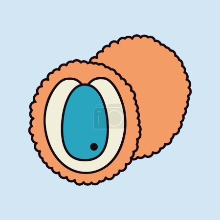 Lychee tropical fruit vector icon. Graph symbol for food and drinks web site, apps design, mobile apps and print media, logo, UI