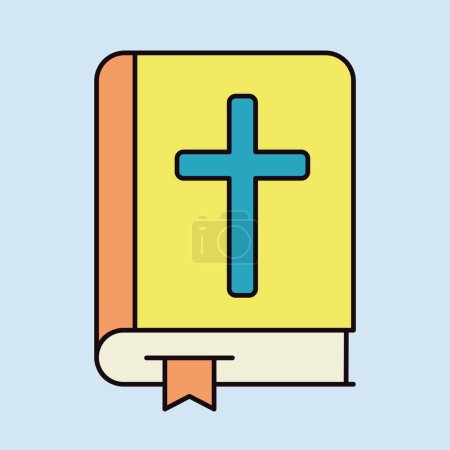 Holy bible wedding isolated icon. Vector illustration, romance elements. Sticker, patch, badge, card for marriage, valentine