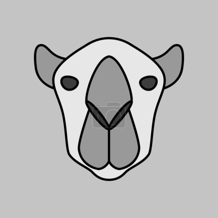 Illustration for Camel grayscale icon. Animal head vector symbol. Agriculture sign. Graph symbol for your web site design, logo, app, UI. EPS10. - Royalty Free Image
