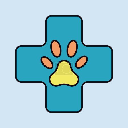 Illustration for Veterinary vector isolated icon. Pet animal sign. Graph symbol for pet and veterinary web site and apps design, logo, app, UI - Royalty Free Image