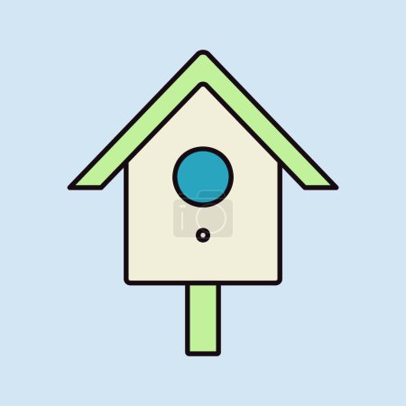 Nesting box or birds house vector icon. Graph symbol for pet and veterinary web site and apps design, logo, app, UI