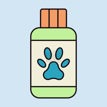 Pet shampoo vector isolated icon. Pet animal sign. Graph symbol for pet and veterinary web site and apps design, logo, app, UI