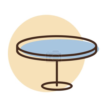Table ronde icône vectorielle. Symbole graphique pour les meubles, conception de site Web et d'applications, logo, application, interface utilisateur