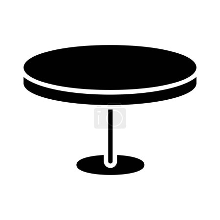 Table ronde vecteur icône solide. Symbole graphique pour les meubles, conception de site Web et d'applications, logo, application, interface utilisateur