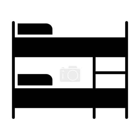 Lit superposé vecteur icône solide. Symbole graphique pour les meubles, conception de site Web et d'applications, logo, application, interface utilisateur