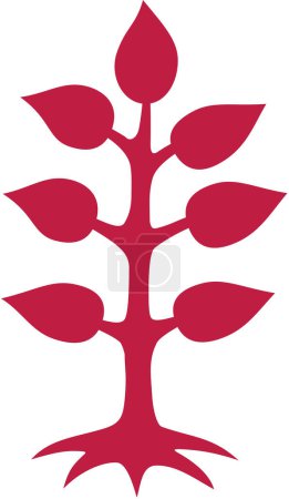 Téléchargez les photos : Tree of life. Spiritual and ecological sign. Symbol of different cultures and religions. Symbol of development, growth, sustainability. Heart of human. Color of the year 2023 viva magenta. Vector graphics. - en image libre de droit