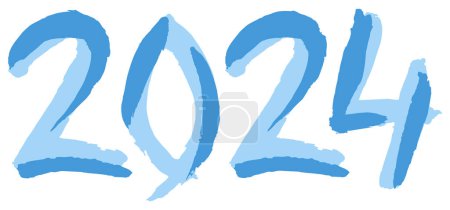 Téléchargez les photos : Texte, inscription, 2024. Nouvel An 2024. Des lettres. Gradient bleu. Graphiques vectoriels. - en image libre de droit