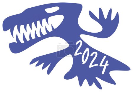 Téléchargez les photos : Dragon volant avec de grandes dents. Symbole de 2024. Nouvel An chinois, horoscope. Graphiques vectoriels. - en image libre de droit