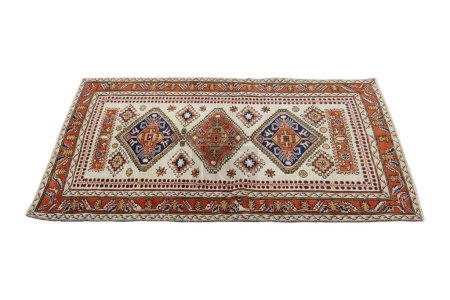 Foto de Tejido a mano, alfombra turca de lana decorativa - Imagen libre de derechos