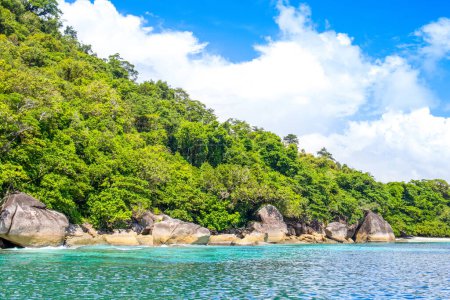 Photo for Beautiful panoramic tropical landscape of the Similan Islands in Thailand - most famous islands with paradise views and snorkeling and diving spots - Royalty Free Image