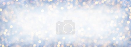 Photo for Christmas and New Year holiday background with copy space for your text. Winter christmas decoration with garland lights, holiday festive background. - Royalty Free Image