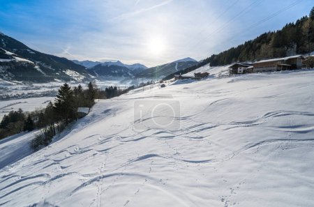 Photo for Beatiful snow mountains landscape at sunny day - Royalty Free Image