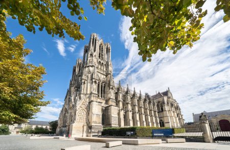 Photo for Old gothic cathedral of Reims, France - Royalty Free Image