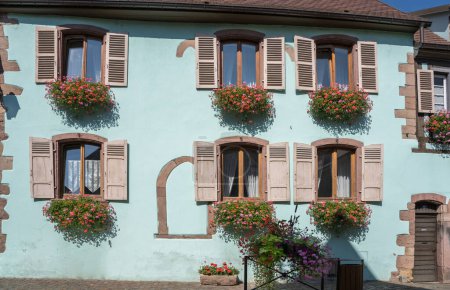 Téléchargez les photos : Maisons à colombages colorées à Bergheim, Alsace, France - en image libre de droit