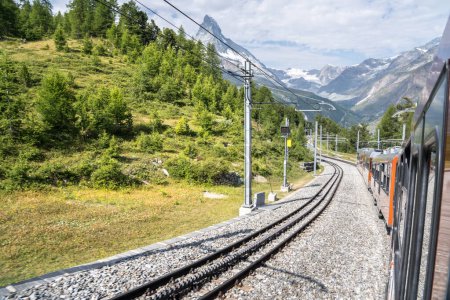 Photo for Famous cogwheel train from Zermatt to Gornergrat, Switzerland - Royalty Free Image