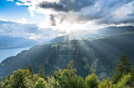 Photo for Aerial nature view from top of Interlaken, Harder Kulm, Switzerland - Royalty Free Image