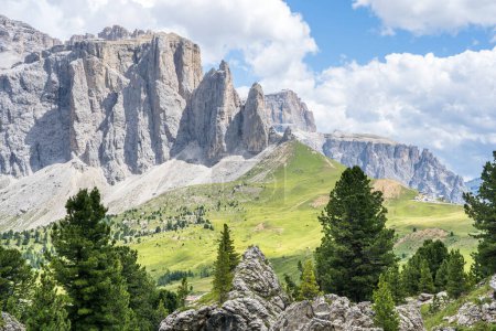 Photo for Famous Sella Group massif in the summer, South Tyrol, Italy - Royalty Free Image