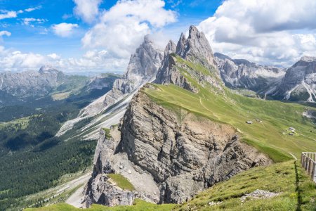 World famous Seceda peak in Dolomites Alps, South Tyrol (Alto Adige), Italy