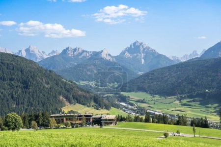 Scenic panoramic view of idyllic Dolomites mountain, South Tyrol, Italy