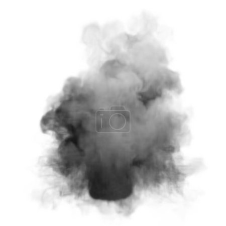 Téléchargez les photos : Fumée isolée sur fond blanc. 3d-rendu - en image libre de droit