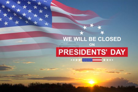 Photo for Presidents Day Background Design. We will be Closed on Presidents Day - Royalty Free Image