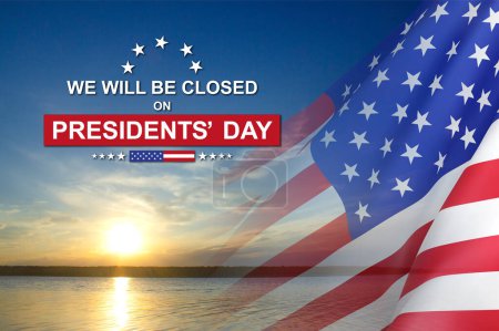 Photo for Presidents Day Background Design. We will be Closed on Presidents Day - Royalty Free Image